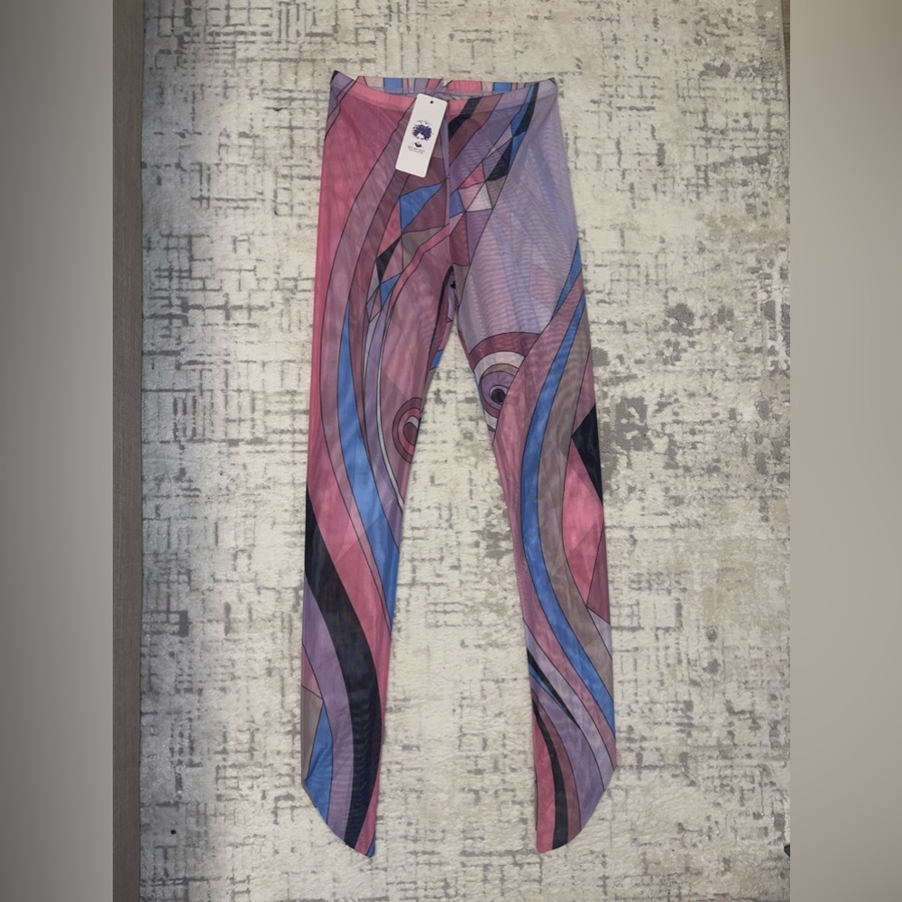 Mesh colorful footie leggings